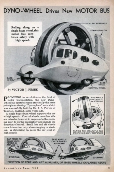 И переобувать не надо! Удивительная история моноколеса Dynasphere из 1930-х