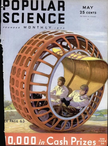 И переобувать не надо! Удивительная история моноколеса Dynasphere из 1930-х
